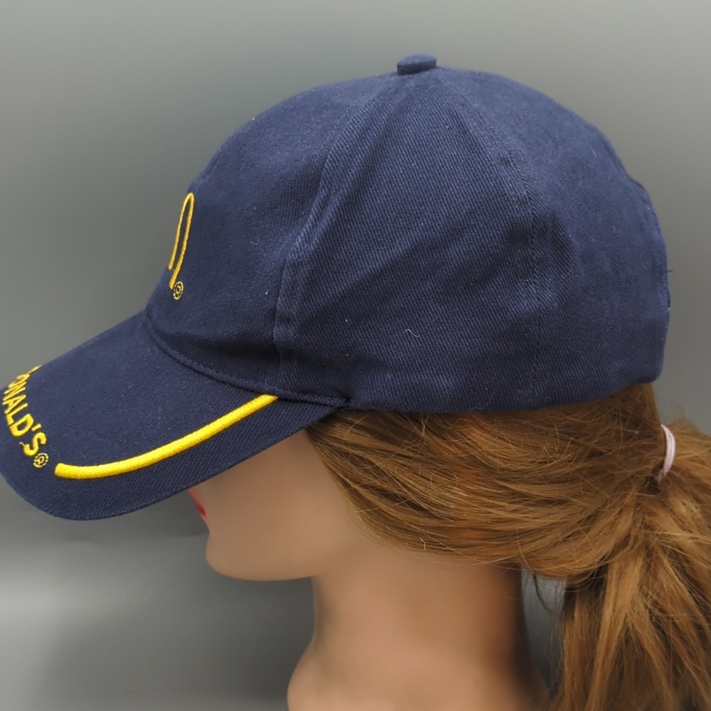 Vintage 2006 McDonalds Employee Hat Cap Blue Yellow Strapback Adjustable - Picture 3 of 9